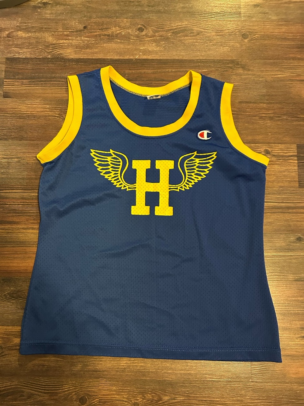 1980’s Lady Champion Blue Yellow Nylon Muscle Tank Jersey